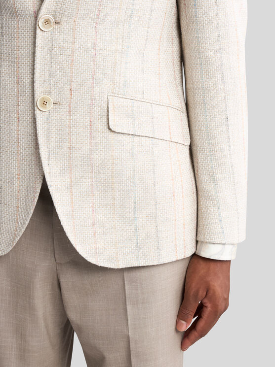 Etro Micro-striped Blazer In Beige