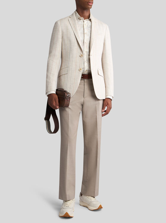 Etro Micro-striped Blazer In Beige