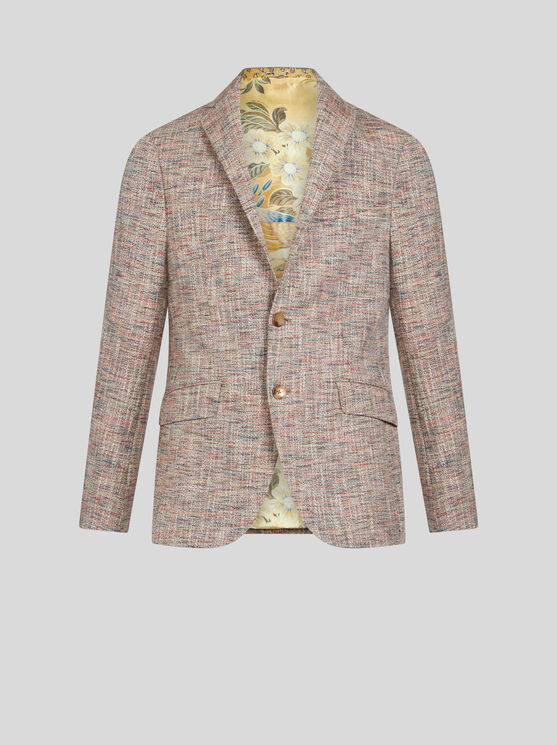 Shop Etro Cotton- And Wool-blend Blazer In Beige