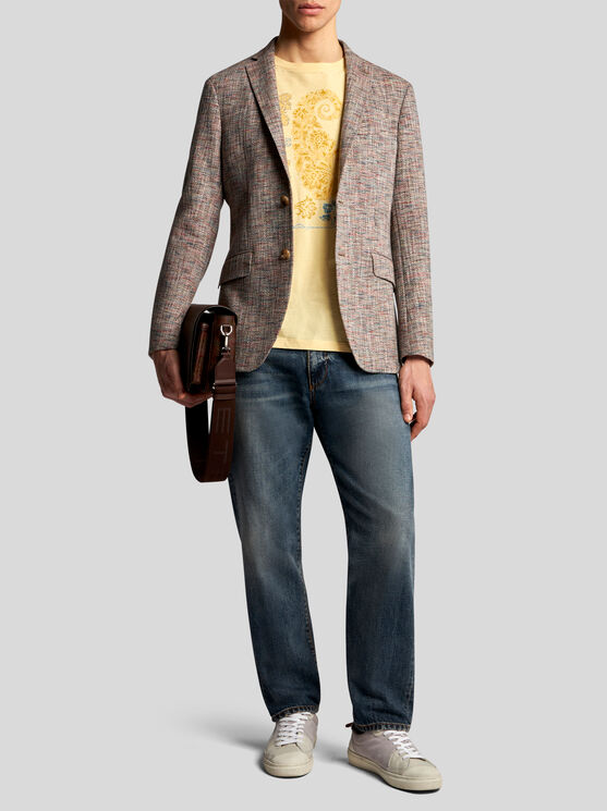 Shop Etro Cotton- And Wool-blend Blazer In Beige