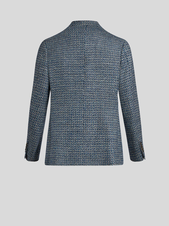 Shop Etro Wool And Alpaca Wool Blazer In Navy Blue