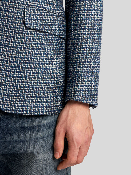 Shop Etro Wool And Alpaca Wool Blazer In Navy Blue