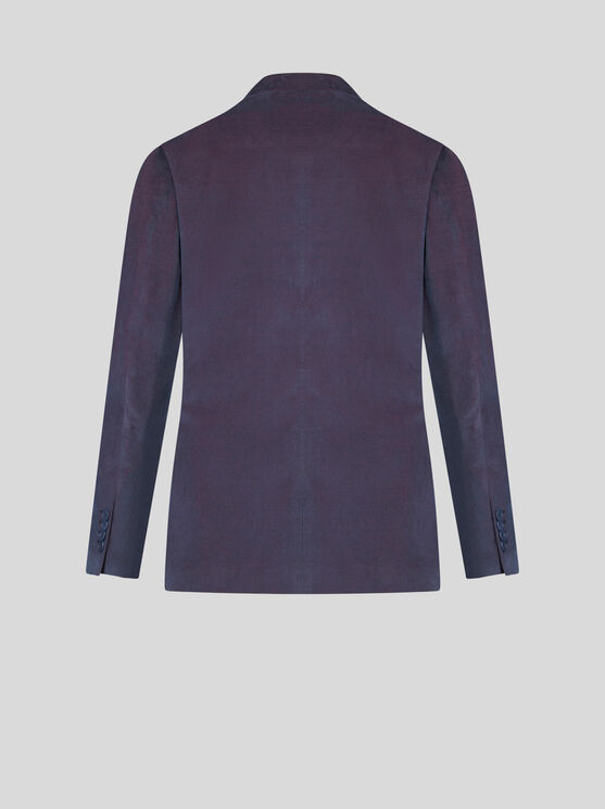 Shop Etro Velvet Blazer In Navyblau