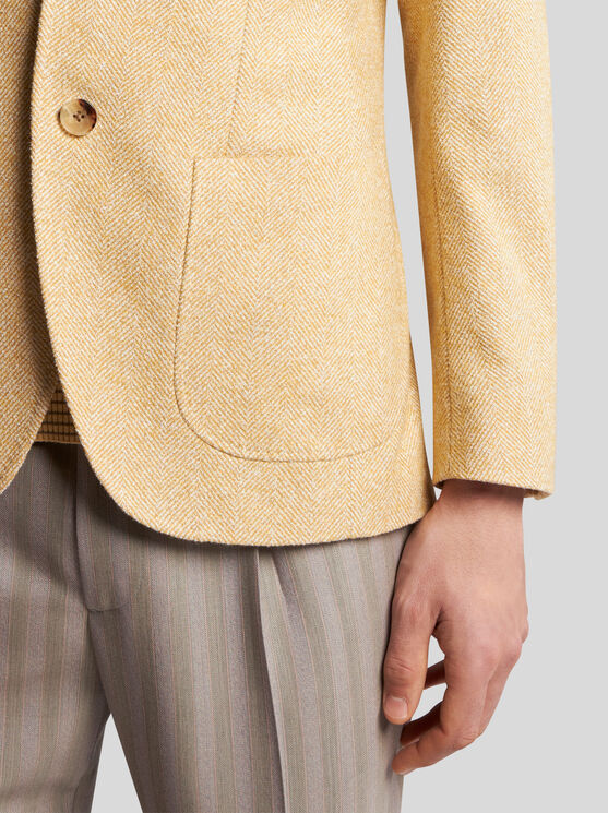 Shop Etro Wool- And Alpaca Wool-blend Blazer In Beige