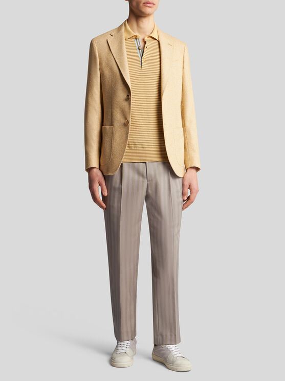 Shop Etro Wool- And Alpaca Wool-blend Blazer In Beige