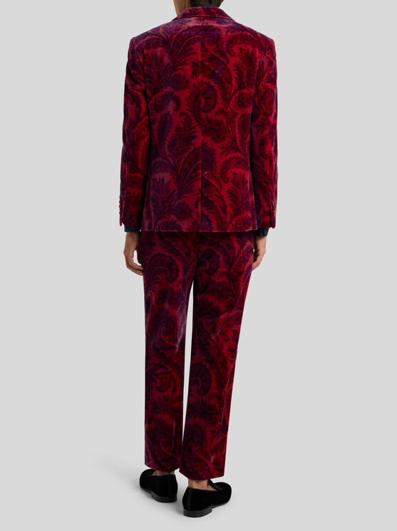 Etro , Blazer Aus Samt Mit Print, Herren, Bordeaux, Grösse 54 In Burgundy