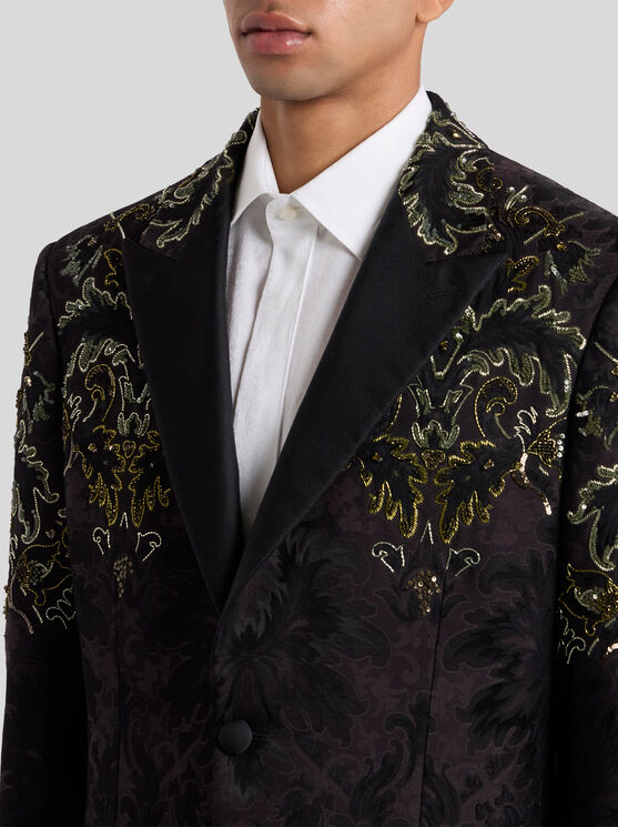 Etro Floral-embroidered Single-breasted Blazer In Black