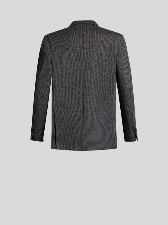 Shop Etro Zweireihiger Gestreifter Blazer In Navyblau