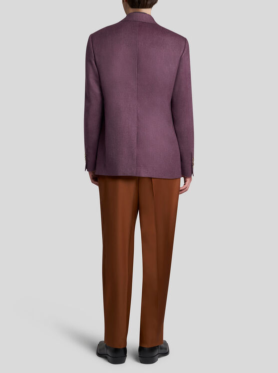 Shop Etro Zweireihiger Blazer Aus Kaschmir In Violett