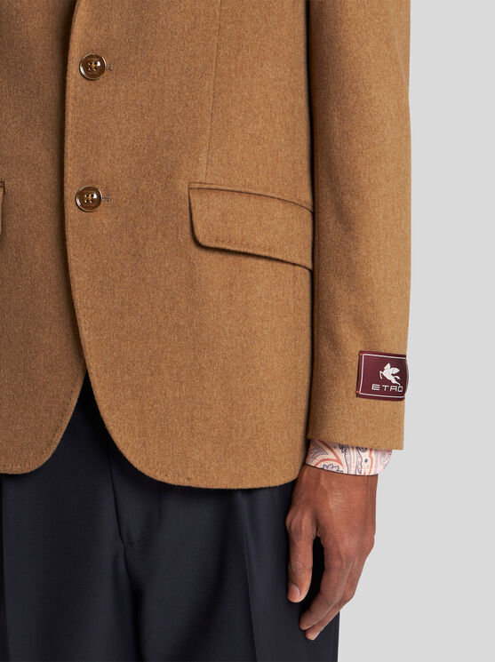 Shop Etro Cashmere Blazer In Light Brown