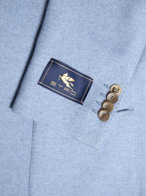 Shop Etro Wool And Cashmere Blazer In Light Blue