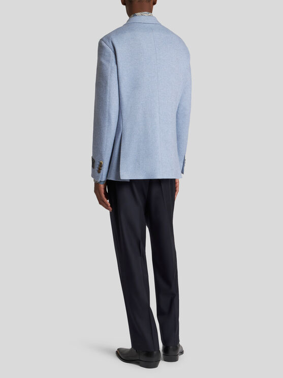 Shop Etro Wool And Cashmere Blazer In Light Blue