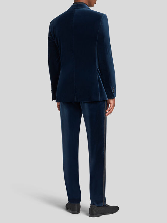 Etro , Single-breasted Blazer With Contrasting Lining, Man, Navy Blue, Size 56 In Navy Blue