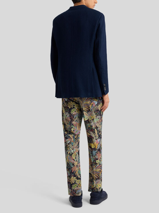 Etro Notched-lapel Single-breasted Blazer In Navy Blue