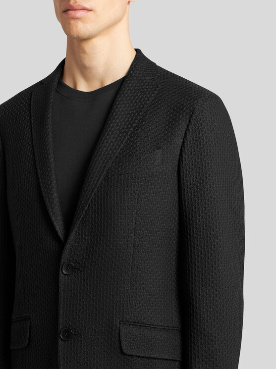 Shop Etro , Worked Weave Jersey Jacket, Black, Size 54