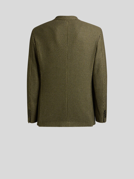 Etro , Worked Weave Jersey Jacket, Man, Dark Green, Size 56 In Dark Green
