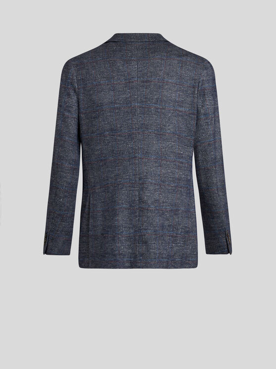 Shop Etro Silk And Alpaca Wool Blazer In Navy Blue