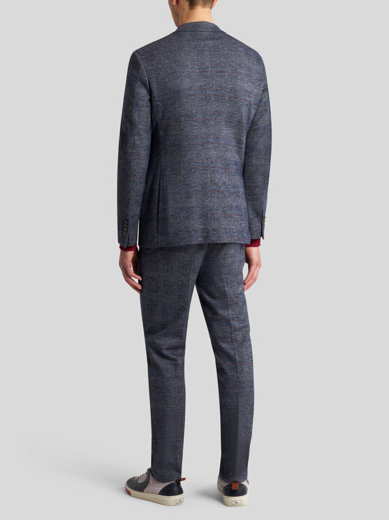 Shop Etro Silk And Alpaca Wool Blazer In Navy Blue