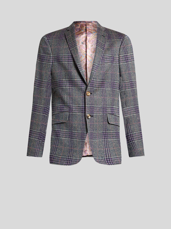 Etro Prince Of Wales-pattern Blazer In Purple