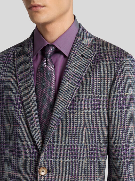 Etro Prince Of Wales-pattern Blazer In Purple