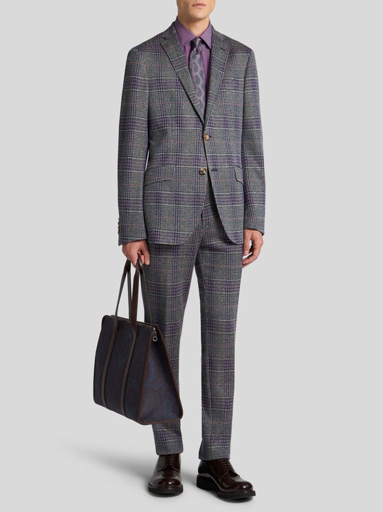 Etro Prince Of Wales-pattern Blazer In Purple
