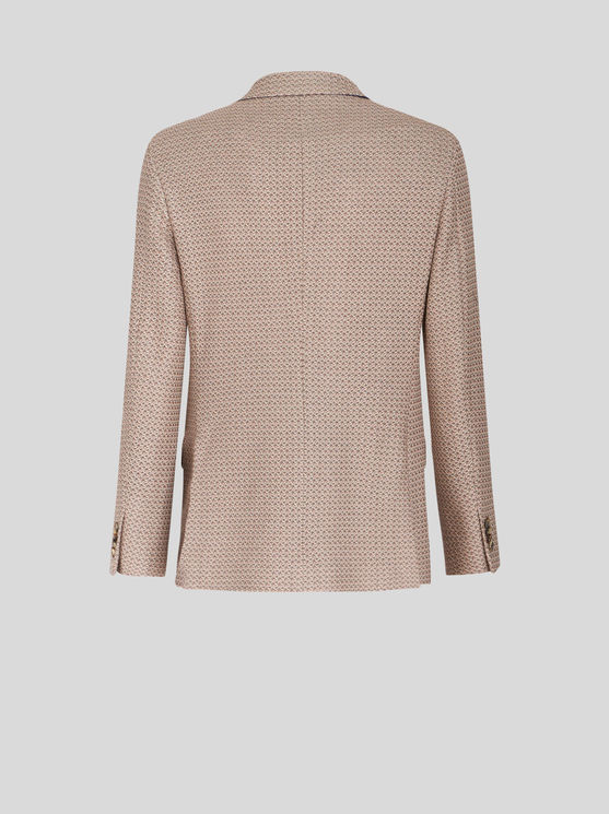 Shop Etro Jacquard Blazer In Beige