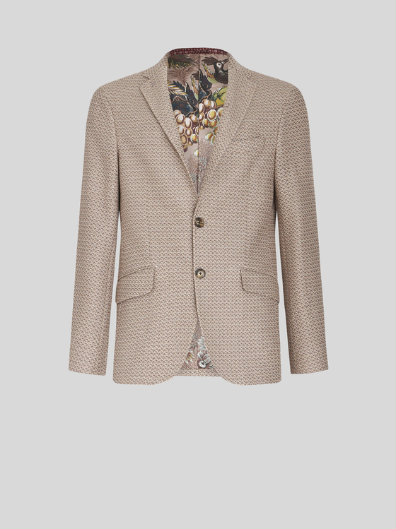 Shop Etro Jacquard Blazer In Beige