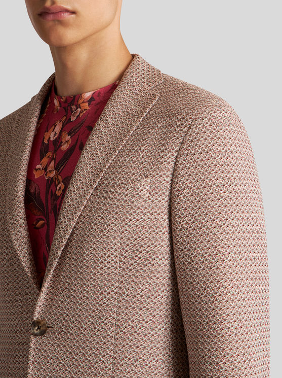 Shop Etro Jacquard Blazer In Beige