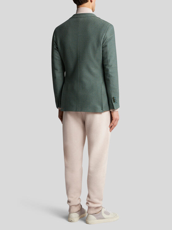 Shop Etro Cotton Jersey Blazer In Green