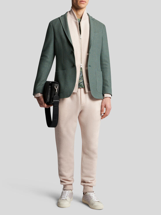 Shop Etro Cotton Jersey Blazer In Green