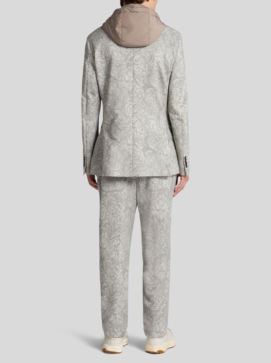 Etro Floral Print With Vest Insert Blazer In Grau