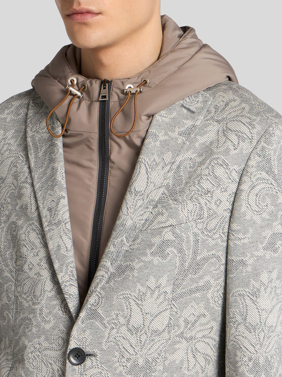 Etro Floral Print With Vest Insert Blazer In Grau
