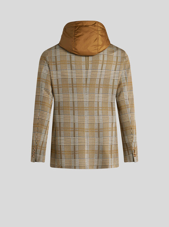 Shop Etro Check Blazer With Removable Bib In Beige