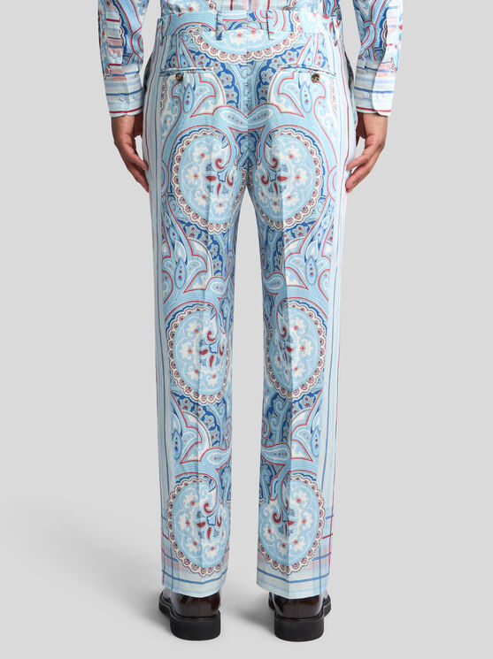 Etro Paisley Straight Pants In White