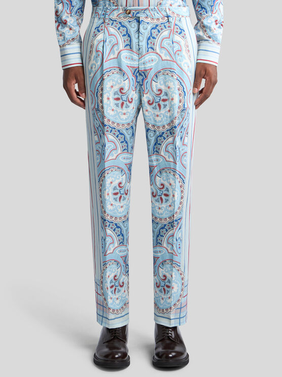 Etro Paisley Straight Pants In White