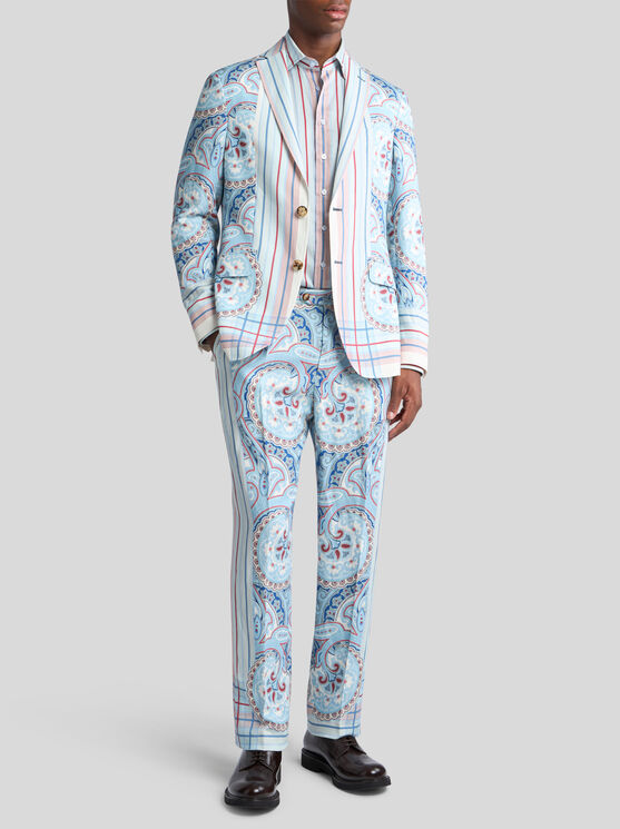 Etro Paisley Straight Pants In White