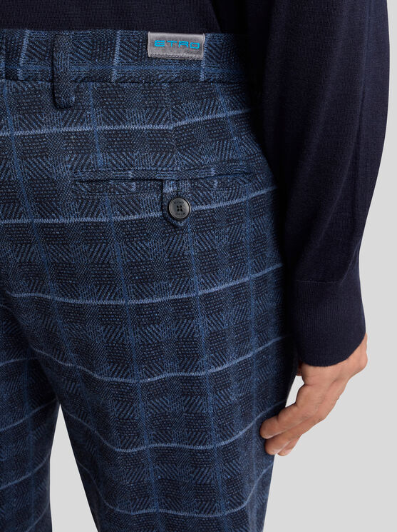 Etro Inspect Standard Trousers In Blue