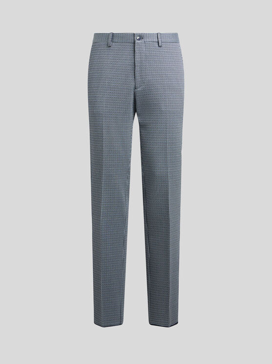 Etro Checked Tailored Trousers In White