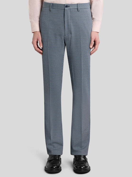 Etro Checked Tailored Trousers In White