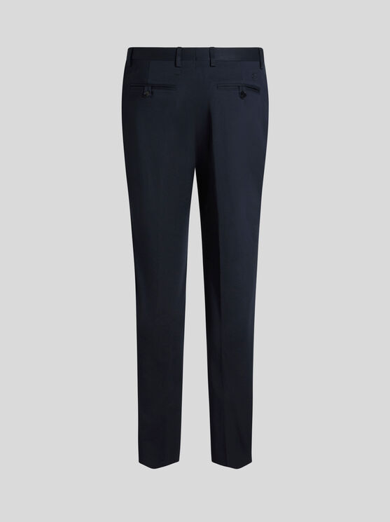 Etro Mid-rise Slim-cut Trousers In Navy Blue