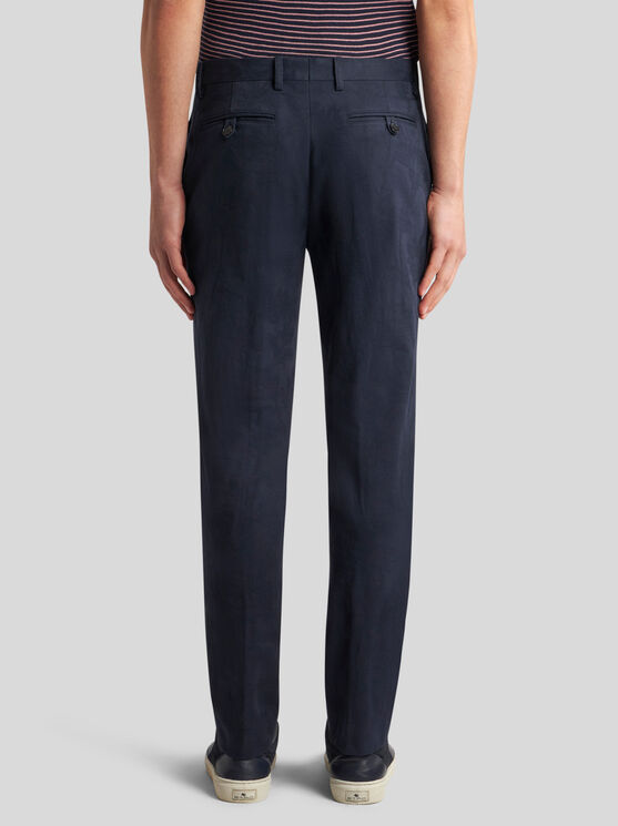 Etro Mid-rise Slim-cut Trousers In Navy Blue