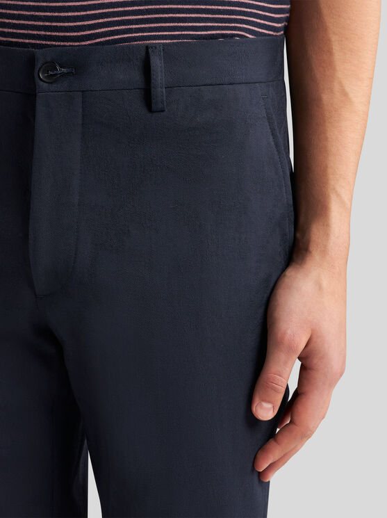 Etro Mid-rise Slim-cut Trousers In Navy Blue