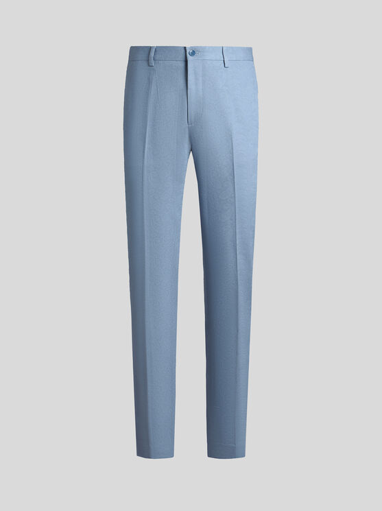 Etro All-over Paisley Jacquard Trousers In Light Blue