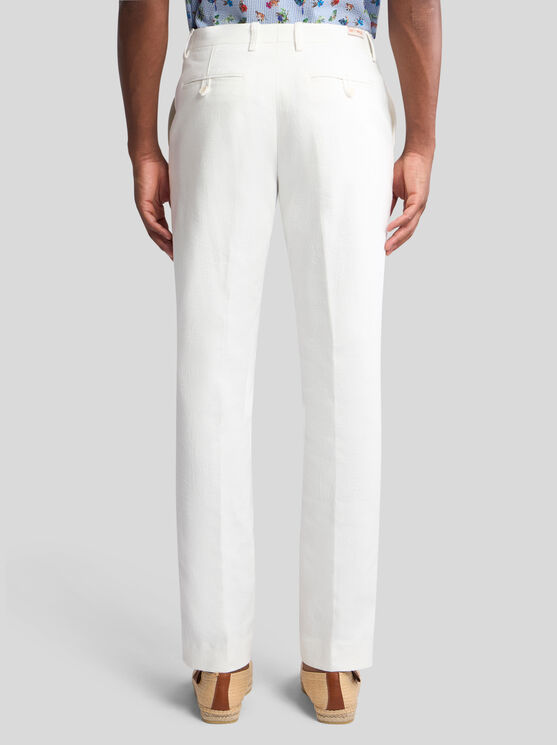 Etro Foliage-design Cotton Trousers In White
