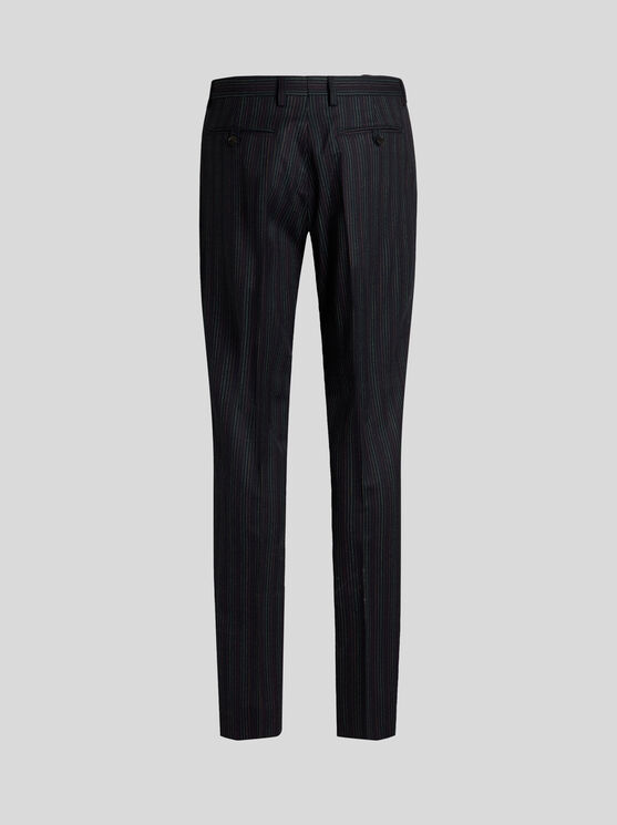 Shop Etro Multicoloured Pinstriped Trousers In Weiss