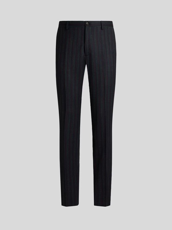 Shop Etro Multicoloured Pinstriped Trousers In Weiss