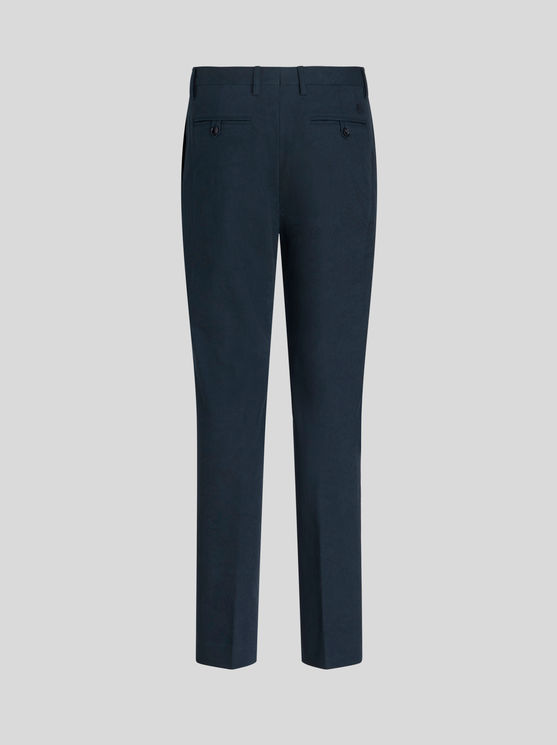 Shop Etro Paisley Jacquard Trousers In Navy Blue