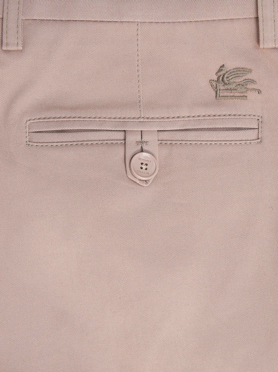 Shop Etro Stretch Cotton Trousers In Beige