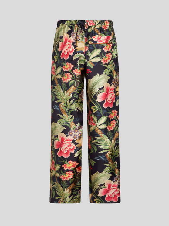 Shop Etro Printed Silk Trousers In Multicolour