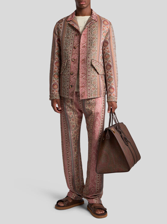 Etro , Silk Pyjama-style Trousers, Man, Pink, Size M In Pink